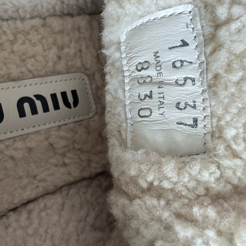 Miu Miu  Fur Beige Sneakers with Green and White  Brown Laces Authentic Sz 37 - Picture 3 of 11